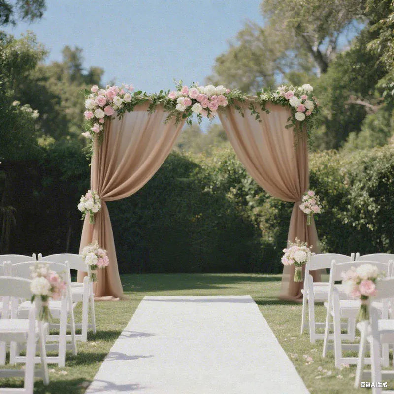 5 ft x 10 ft Wedding Arch Drape Backdrop Curtain Panel with Rod Pocket