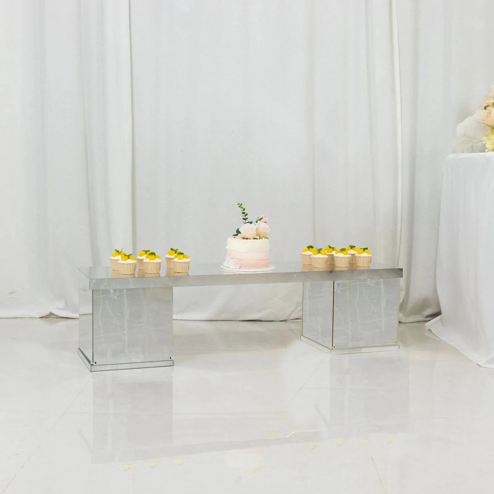 46x12 in Plexiglass Connector Plate for Rectangular Pedestal Stands