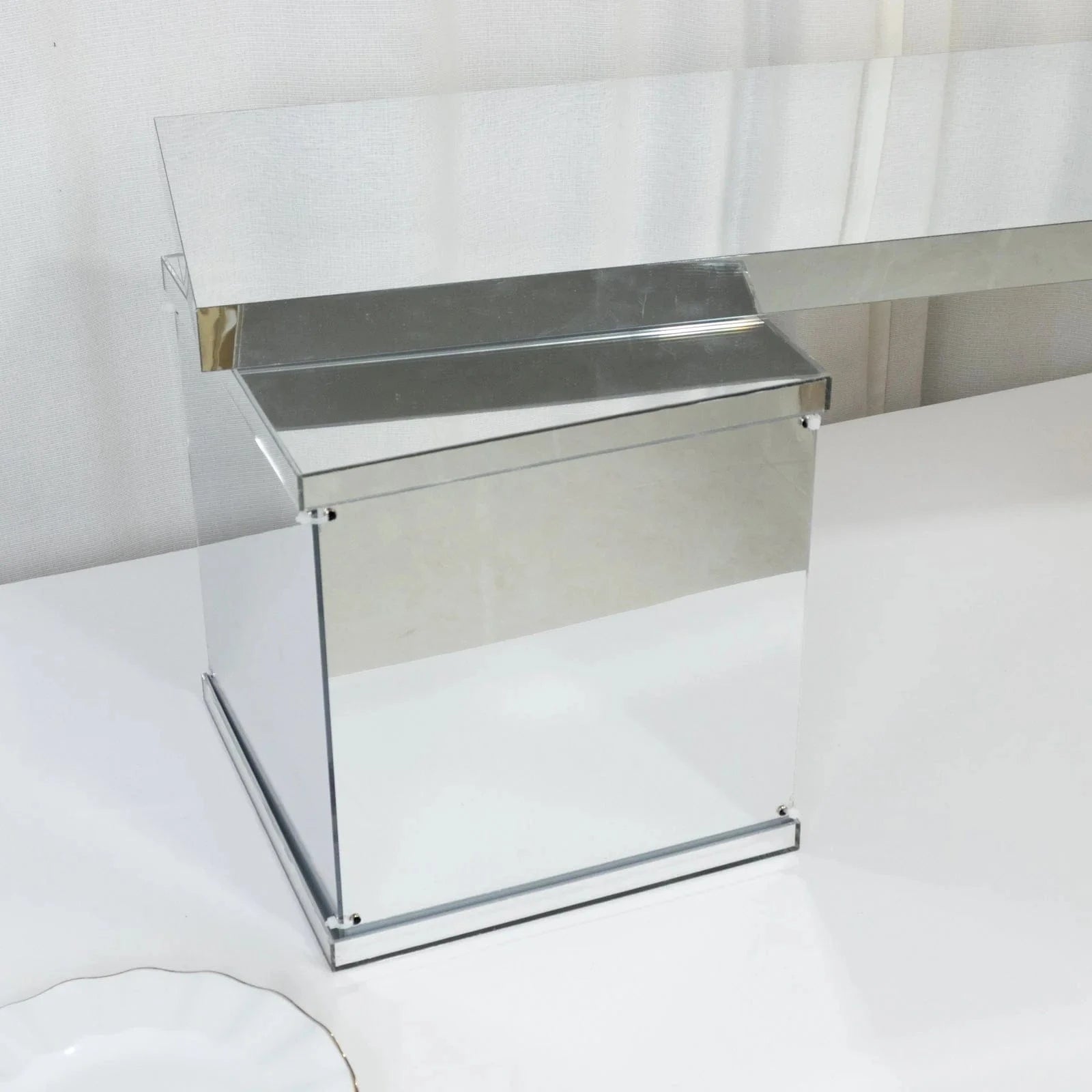 46x12 in Plexiglass Connector Plate for Rectangular Pedestal Stands