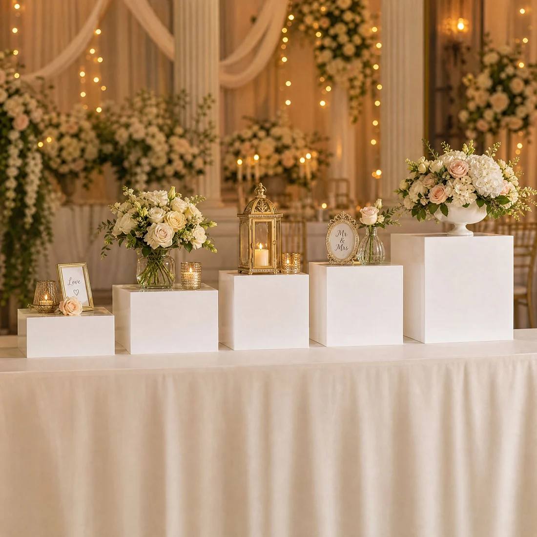 5 Acrylic Cake Risers Square Dessert Display Stands