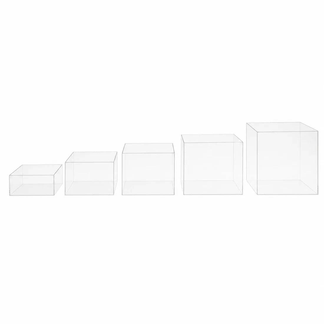 5 Acrylic Cake Risers Square Dessert Display Stands