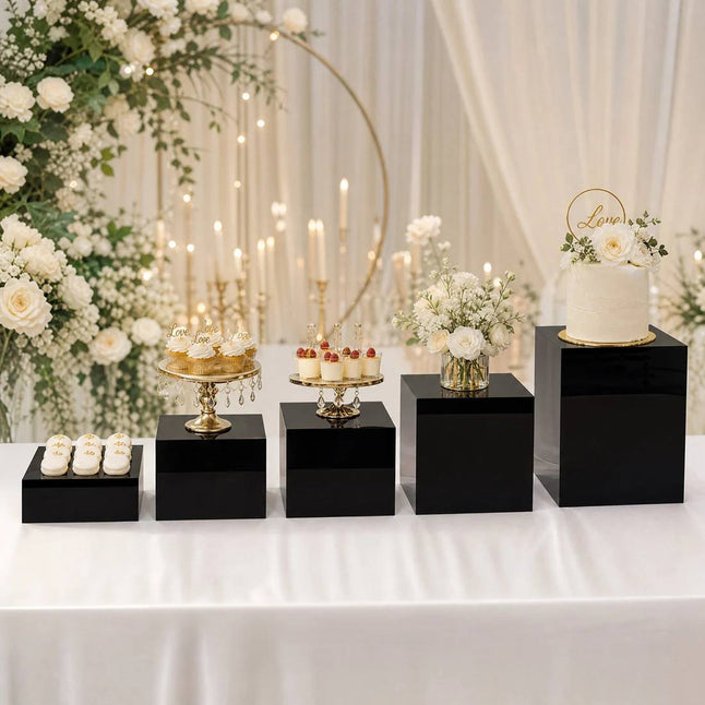 5 Acrylic Cake Risers Square Dessert Display Stands