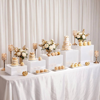5 Acrylic Cake Risers Square Dessert Display Stands
