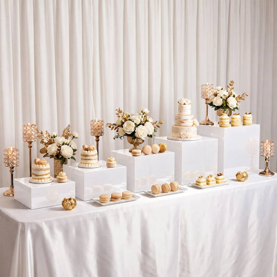 5 Acrylic Cake Risers Square Dessert Display Stands