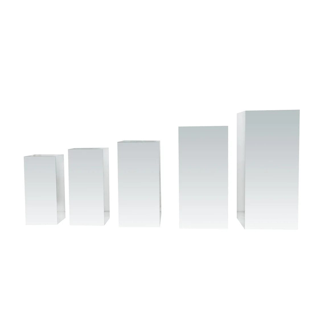 5 Acrylic Mirror Display Stands Pre-Assembled Pedestal Risers