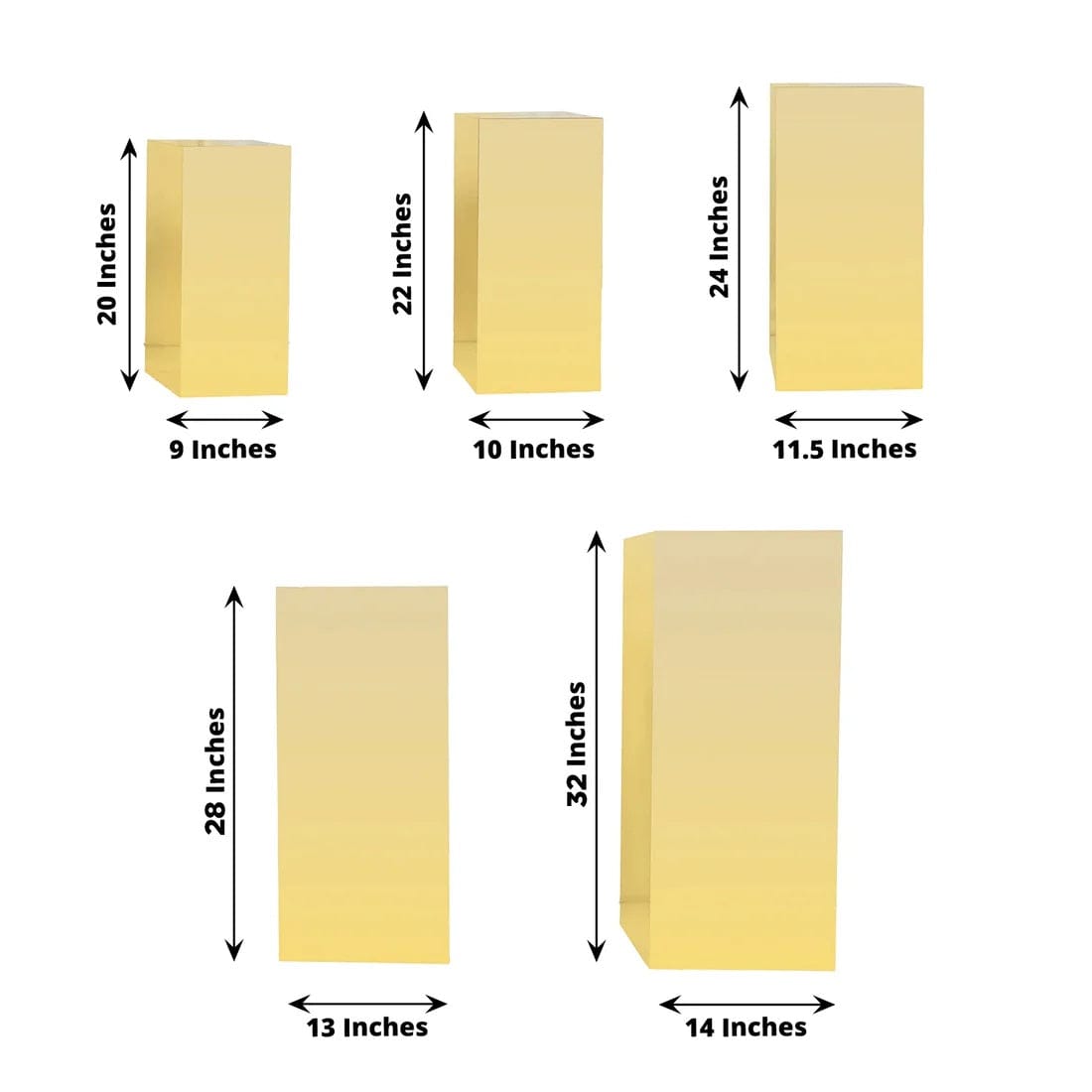5 Acrylic Mirror Display Stands Pre-Assembled Pedestal Risers
