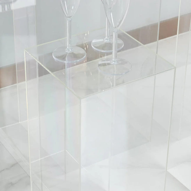 5 Clear Acrylic Rectangular Display Stands Pre-Assembled Pedestal Risers