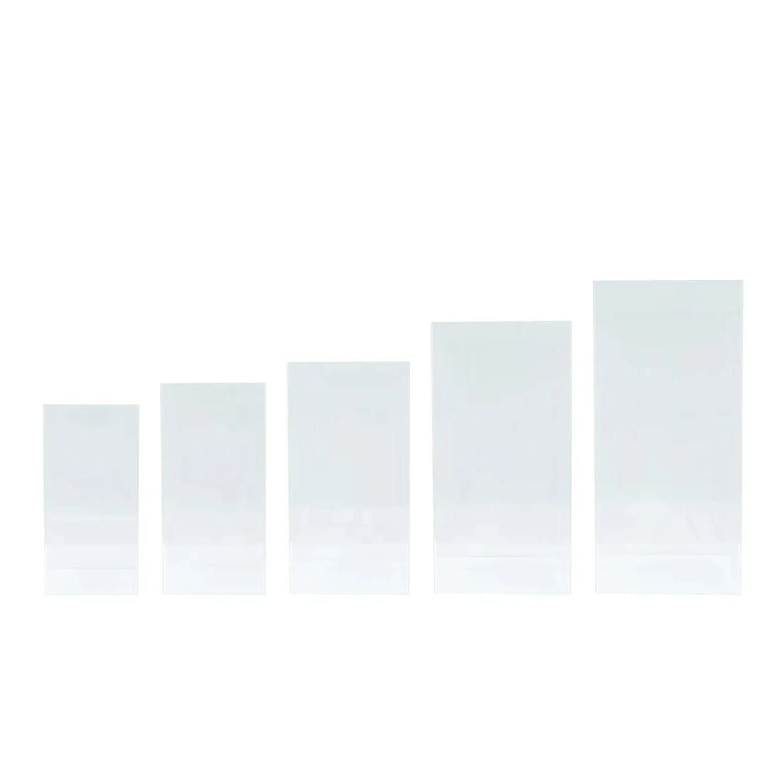 5 Clear Acrylic Rectangular Display Stands Pre-Assembled Pedestal Risers