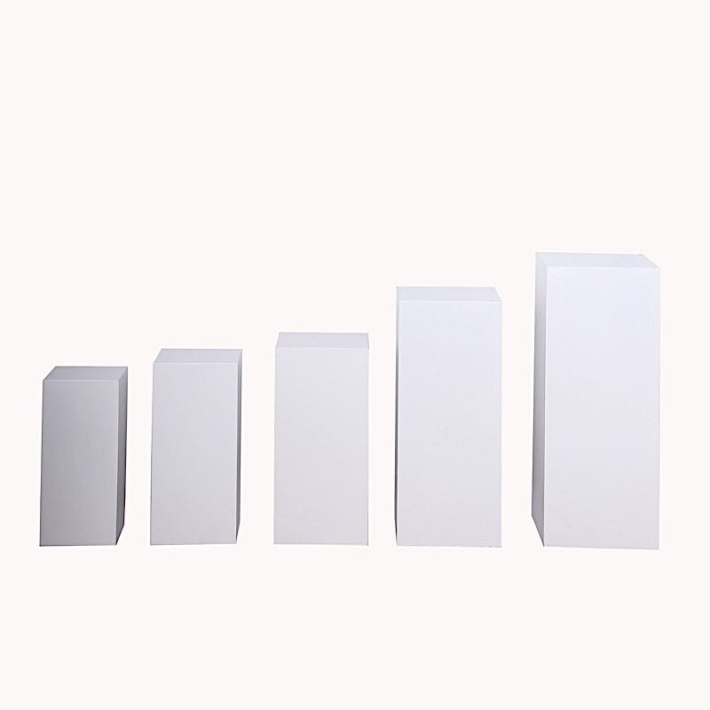 5 White Rectangle Metal Display Stands Pedestal Riser – Balsa Circle, LLC