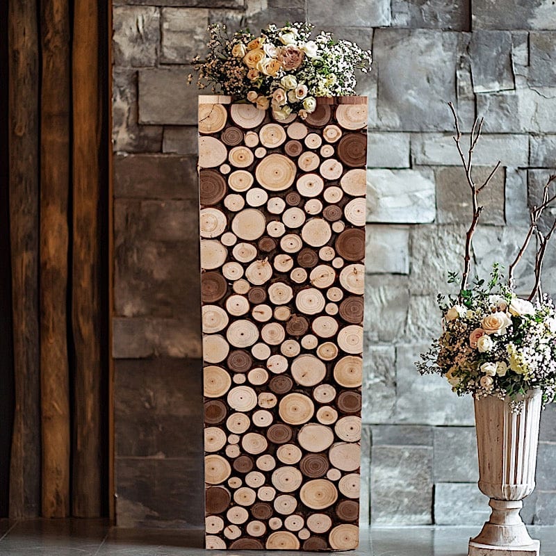Natural Wooden Slices Pillar Prop Pedestal Stand