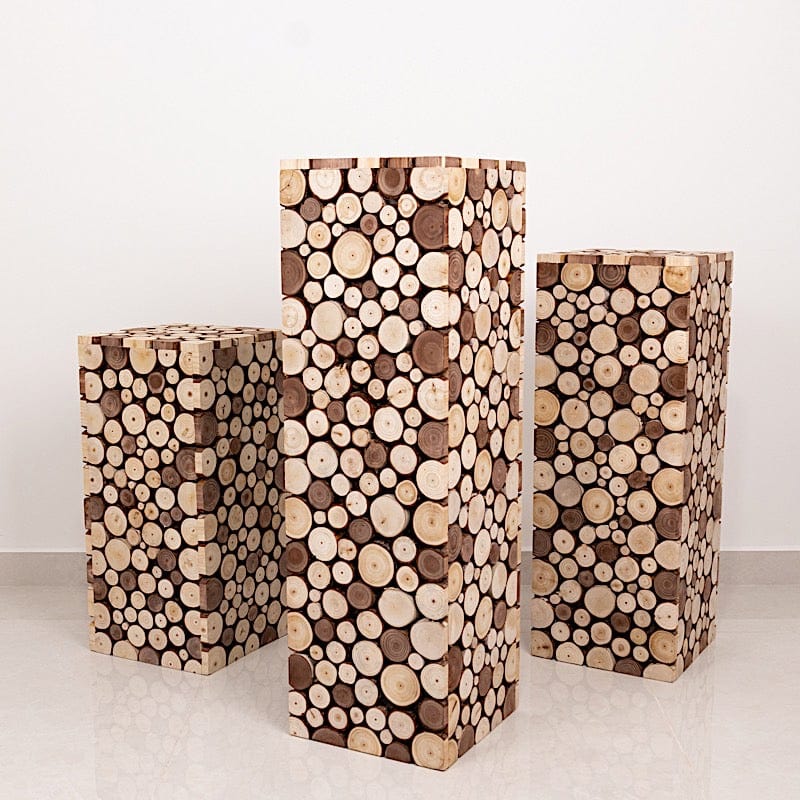 Natural Wooden Slices Pillar Prop Pedestal Stand