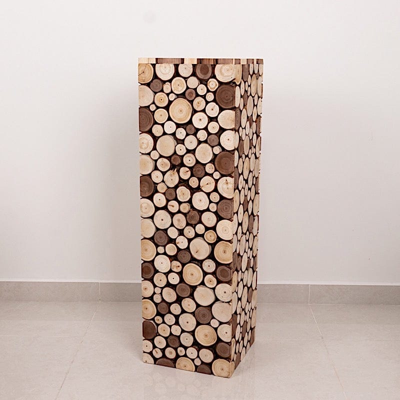 Natural Wooden Slices Pillar Prop Pedestal Stand