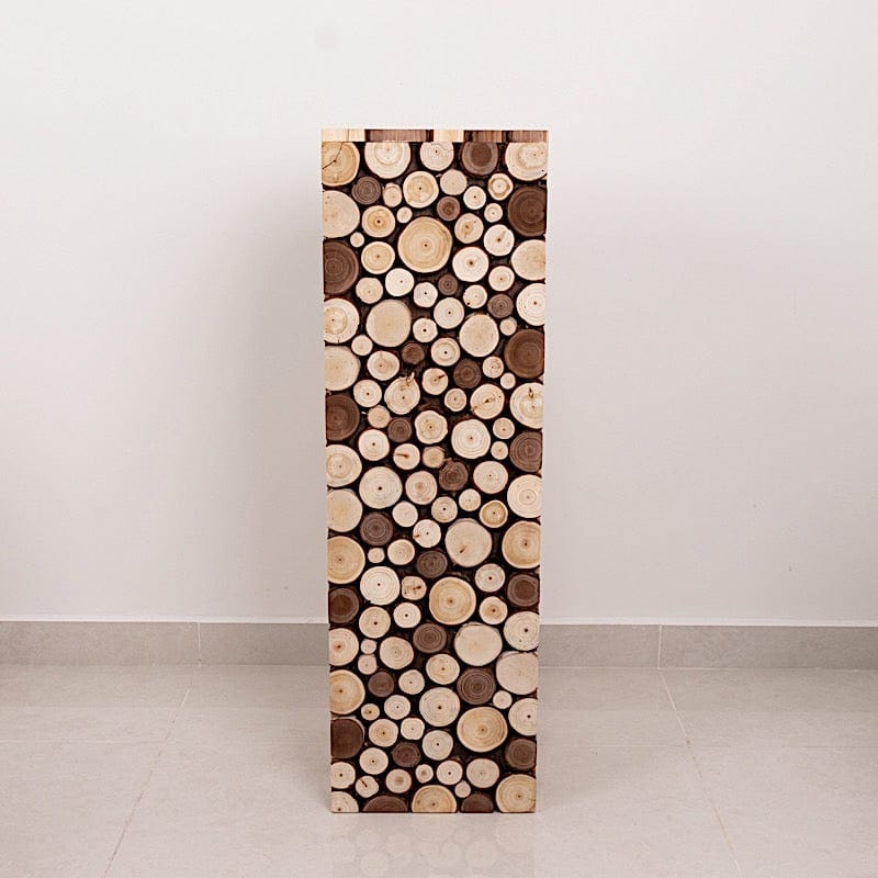 Natural Wooden Slices Pillar Prop Pedestal Stand