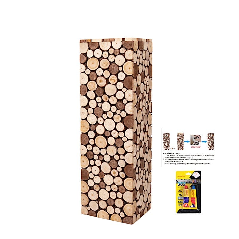 Natural Wooden Slices Pillar Prop Pedestal Stand