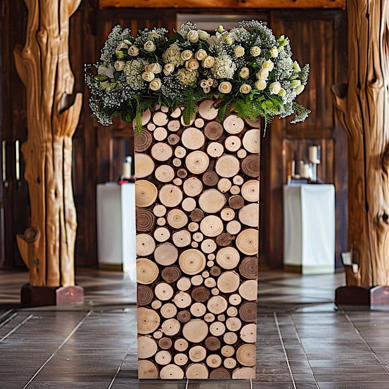 Natural Wooden Slices Pillar Prop Pedestal Stand