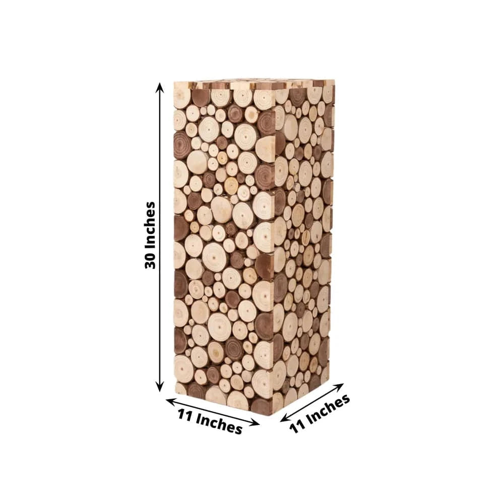 Natural Wooden Slices Pillar Prop Pedestal Stand