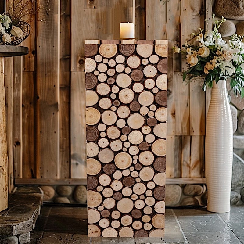 Natural Wooden Slices Pillar Prop Pedestal Stand