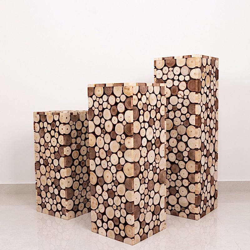 Natural Wooden Slices Pillar Prop Pedestal Stand