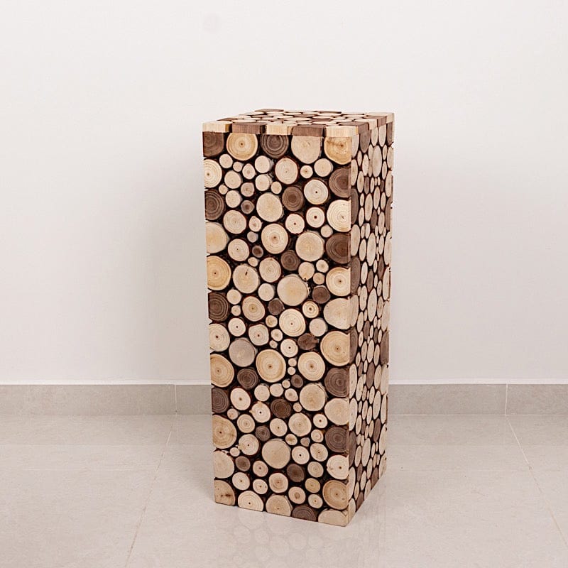 Natural Wooden Slices Pillar Prop Pedestal Stand