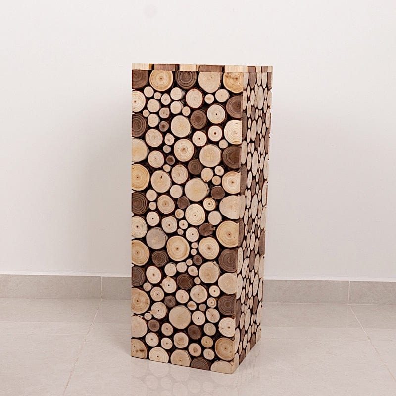 Natural Wooden Slices Pillar Prop Pedestal Stand