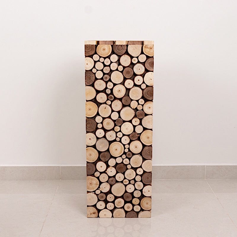 Natural Wooden Slices Pillar Prop Pedestal Stand