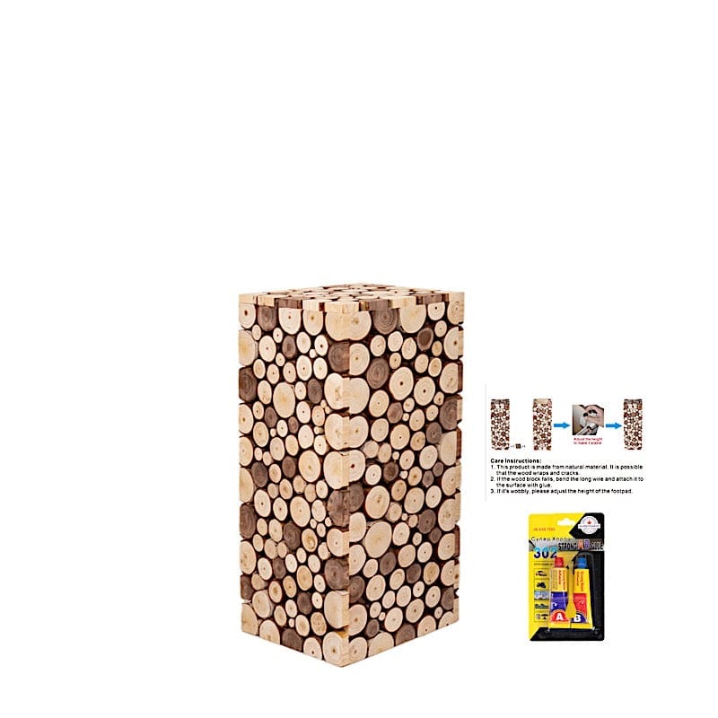 Natural Wooden Slices Pillar Prop Pedestal Stand
