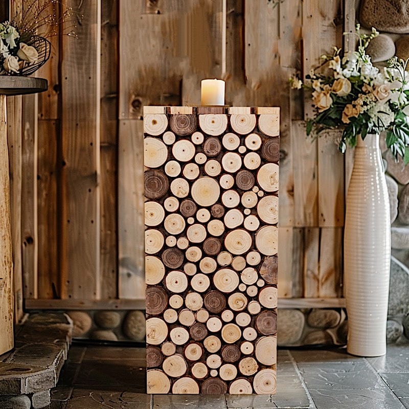 Natural Wooden Slices Pillar Prop Pedestal Stand