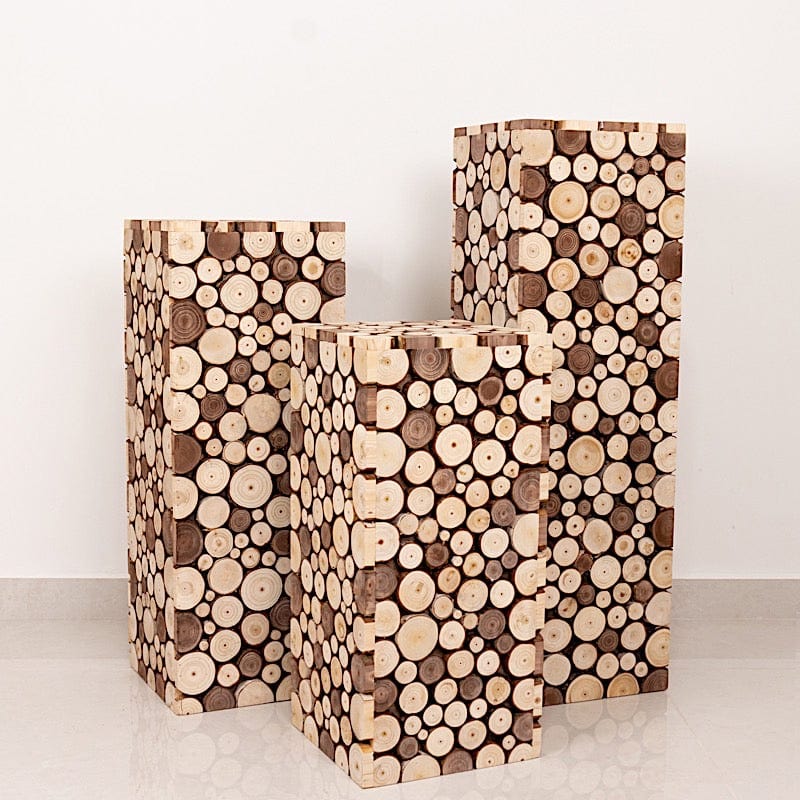 Natural Wooden Slices Pillar Prop Pedestal Stand