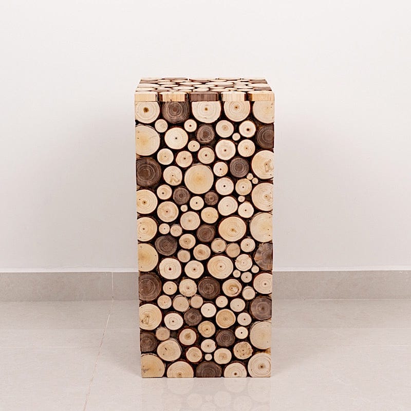 Natural Wooden Slices Pillar Prop Pedestal Stand