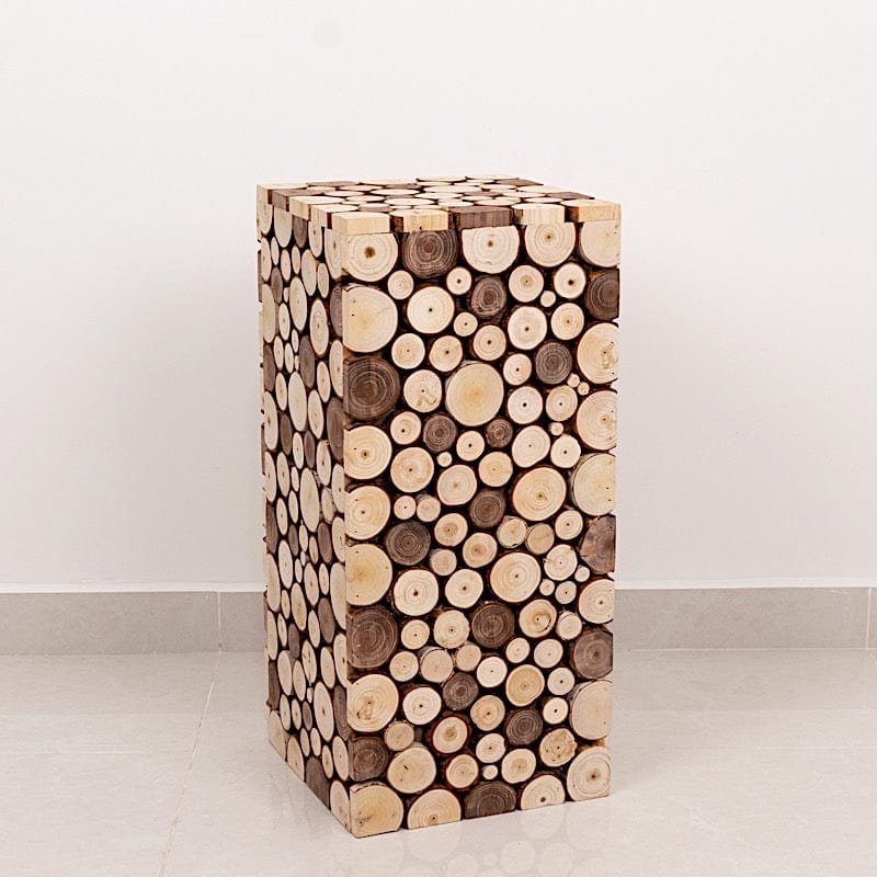 Natural Wooden Slices Pillar Prop Pedestal Stand