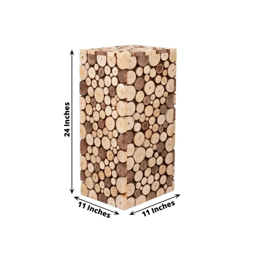 Natural Wooden Slices Pillar Prop Pedestal Stand