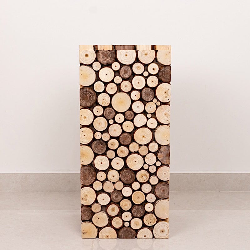 Natural Wooden Slices Pillar Prop Pedestal Stand