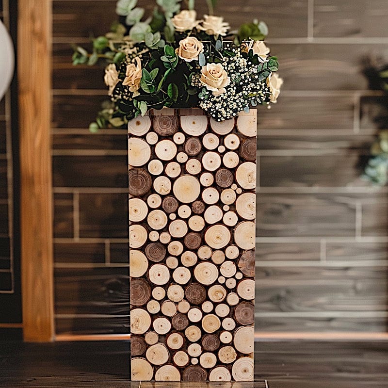 Natural Wooden Slices Pillar Prop Pedestal Stand