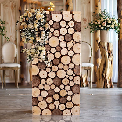 Natural Wooden Slices Pillar Prop Pedestal Stand