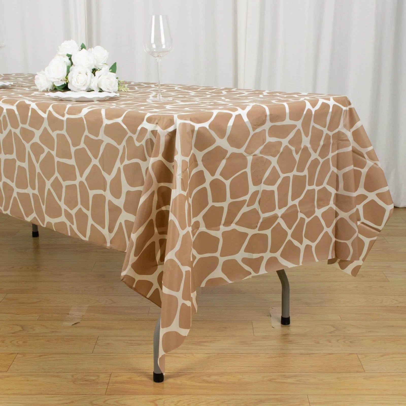 5 Assorted 54x108 in Rectangular Disposable Plastic Tablecloths with Animal Safari Designs