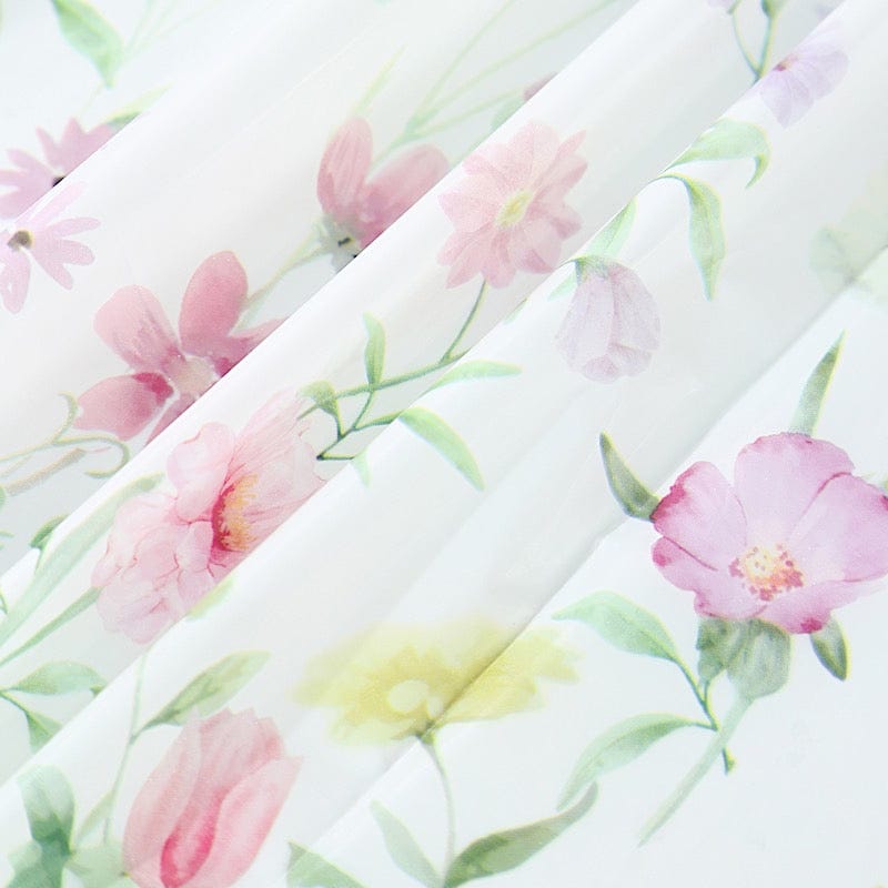 5 Assorted 54x108 in Rectangular Disposable  Plastic Tablecloths with Wild Flowers Butterfly Print