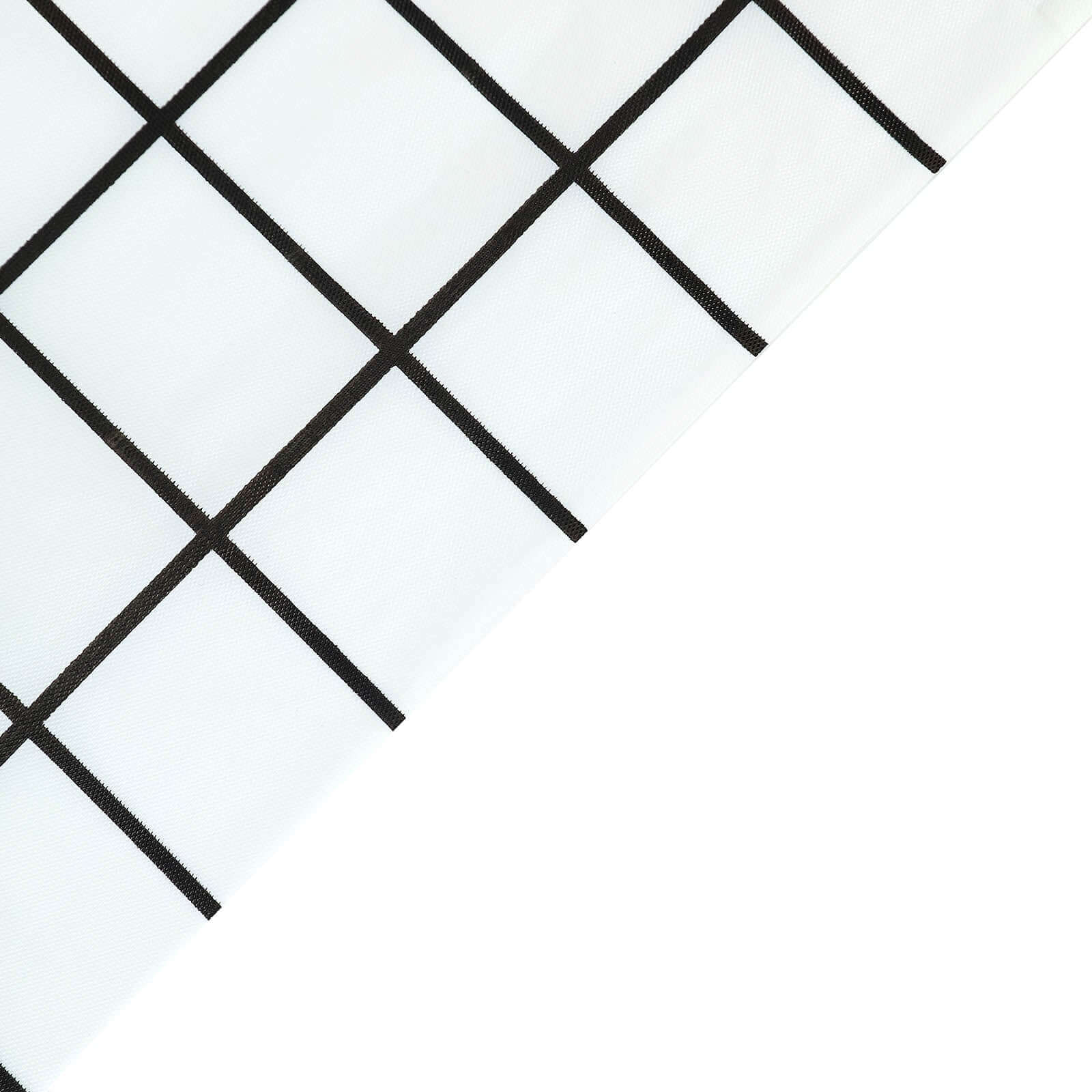5 Black and White 54x108 in Rectangular Grid Plastic Table Covers