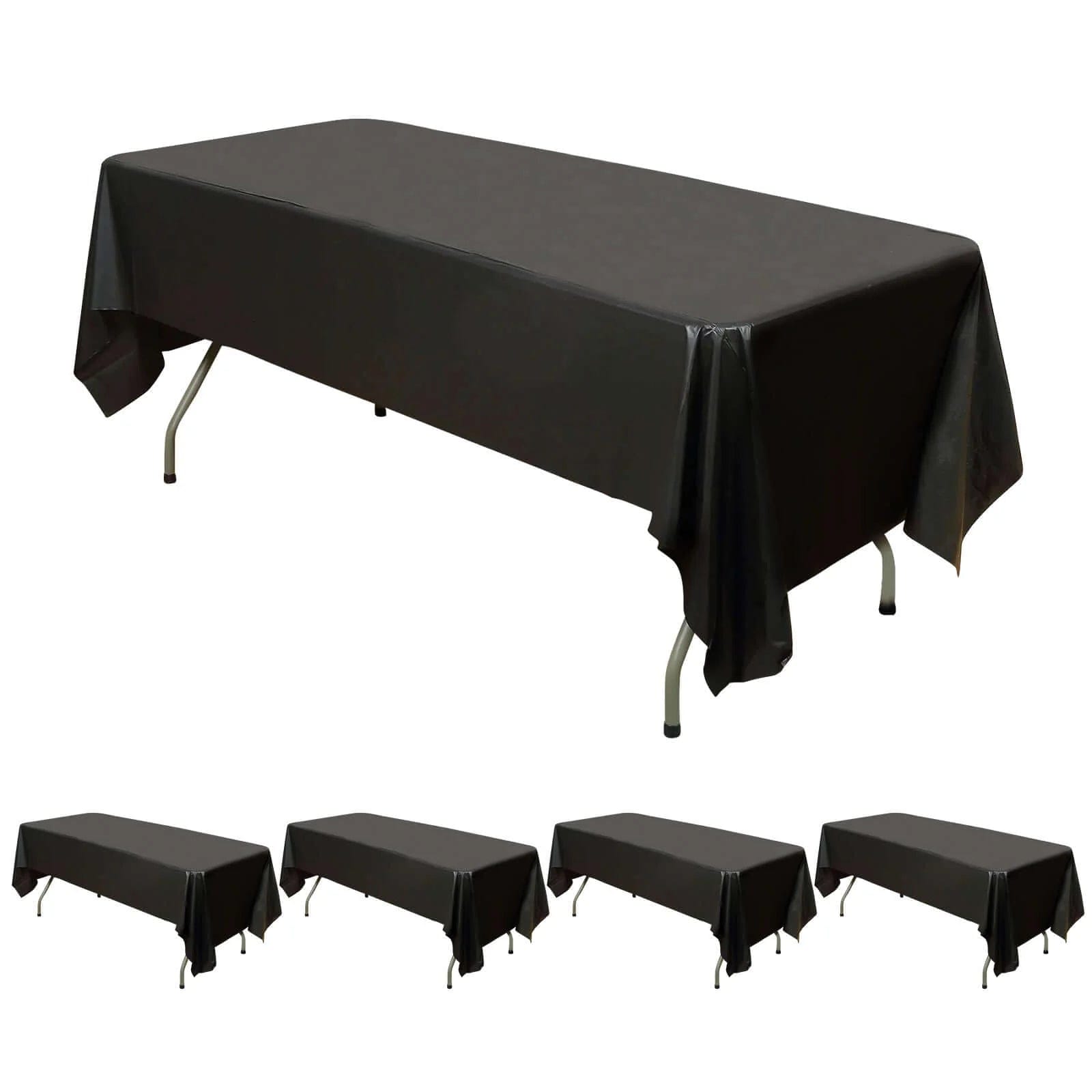 5 pcs 54x108 inch Disposable Plastic Table Covers Rectangular Tablecloths