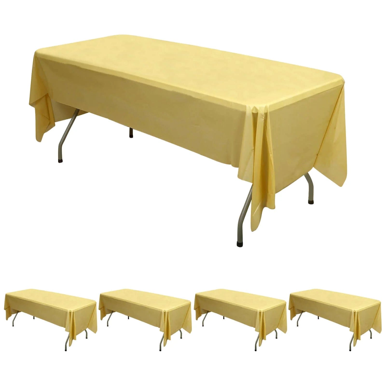 5 pcs 54x108 inch Disposable Plastic Table Covers Rectangular Tablecloths