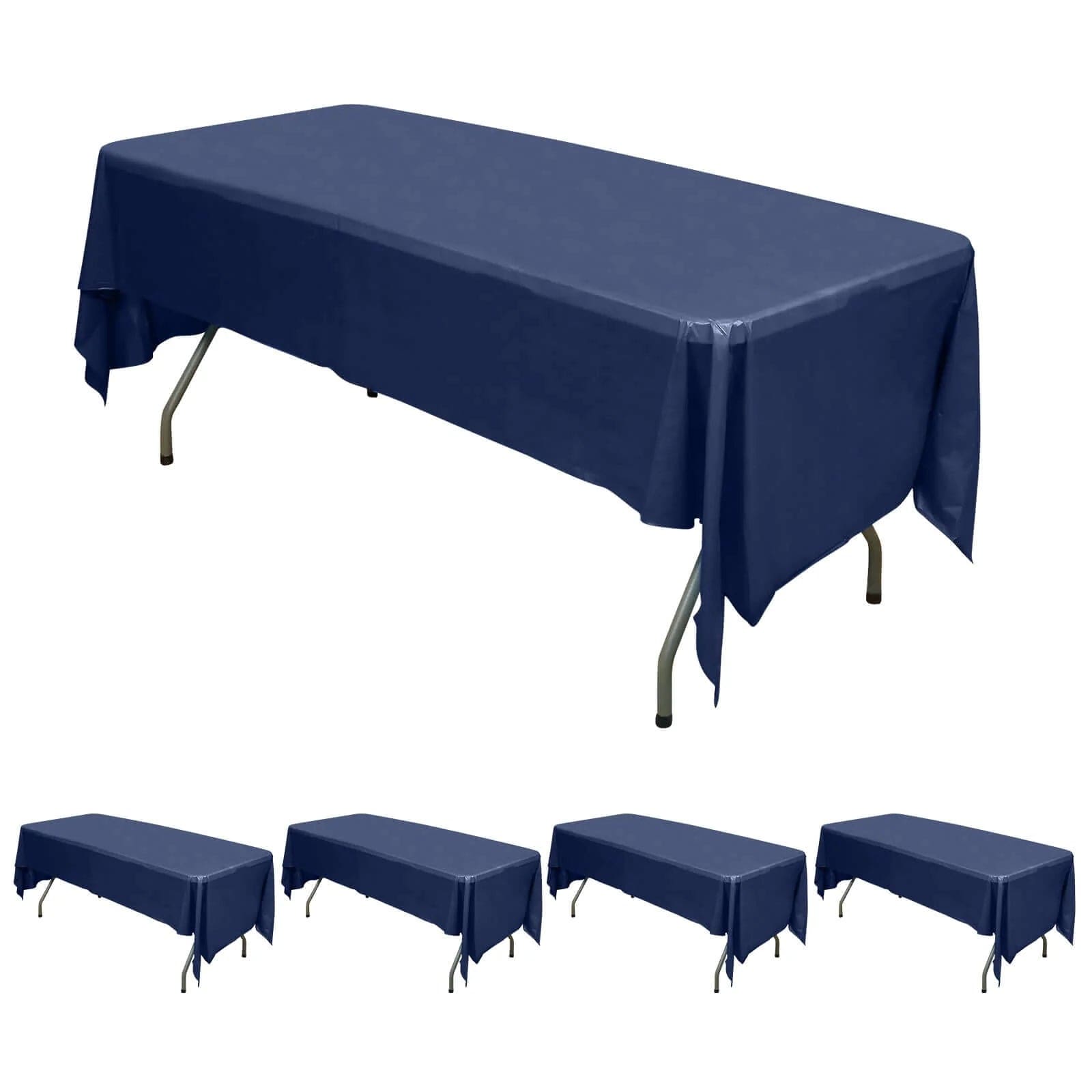 5 pcs 54x108 inch Disposable Plastic Table Covers Rectangular Tablecloths