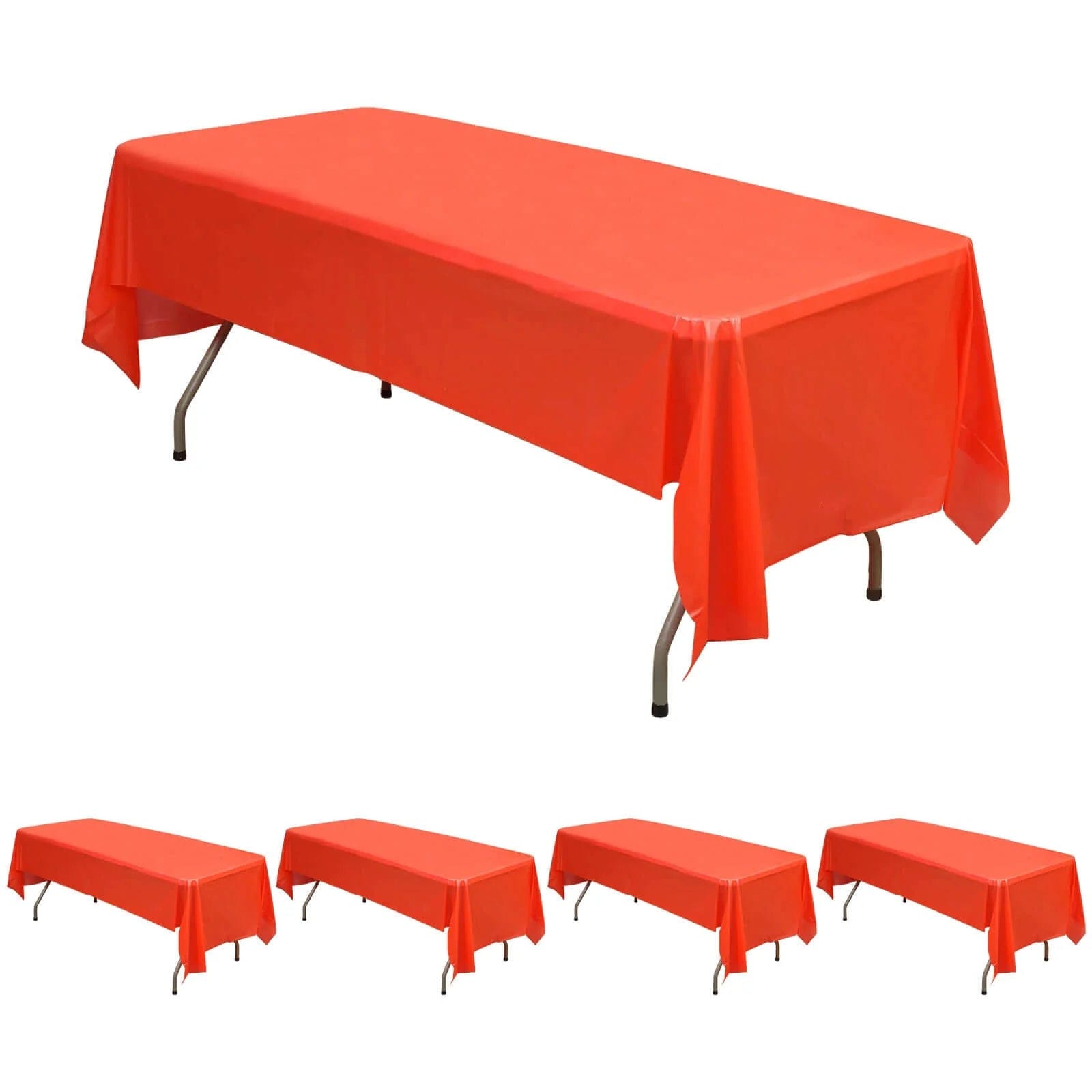 5 pcs 54x108 inch Disposable Plastic Table Covers Rectangular Tablecloths