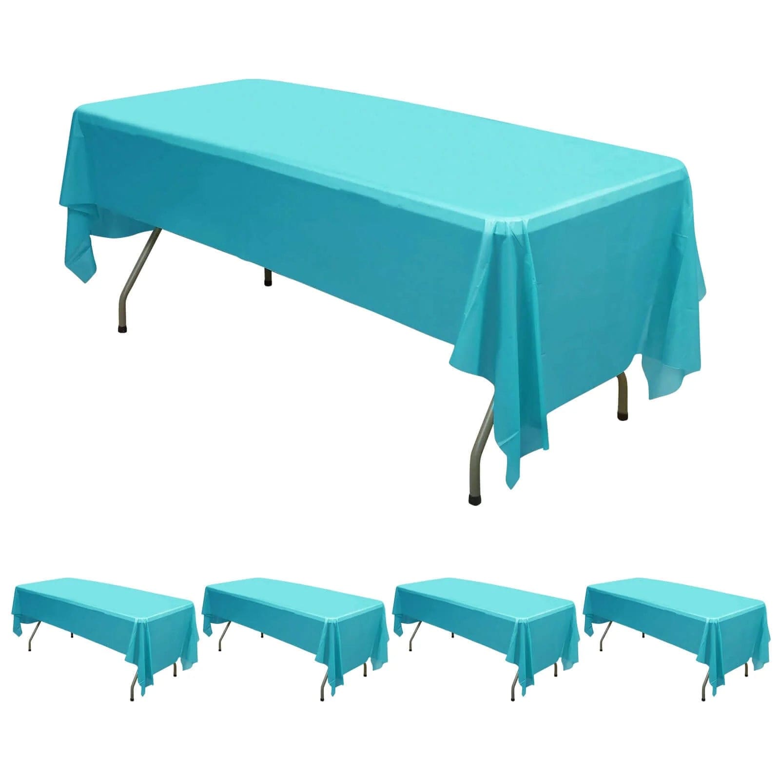 5 pcs 54x108 inch Disposable Plastic Table Covers Rectangular Tablecloths