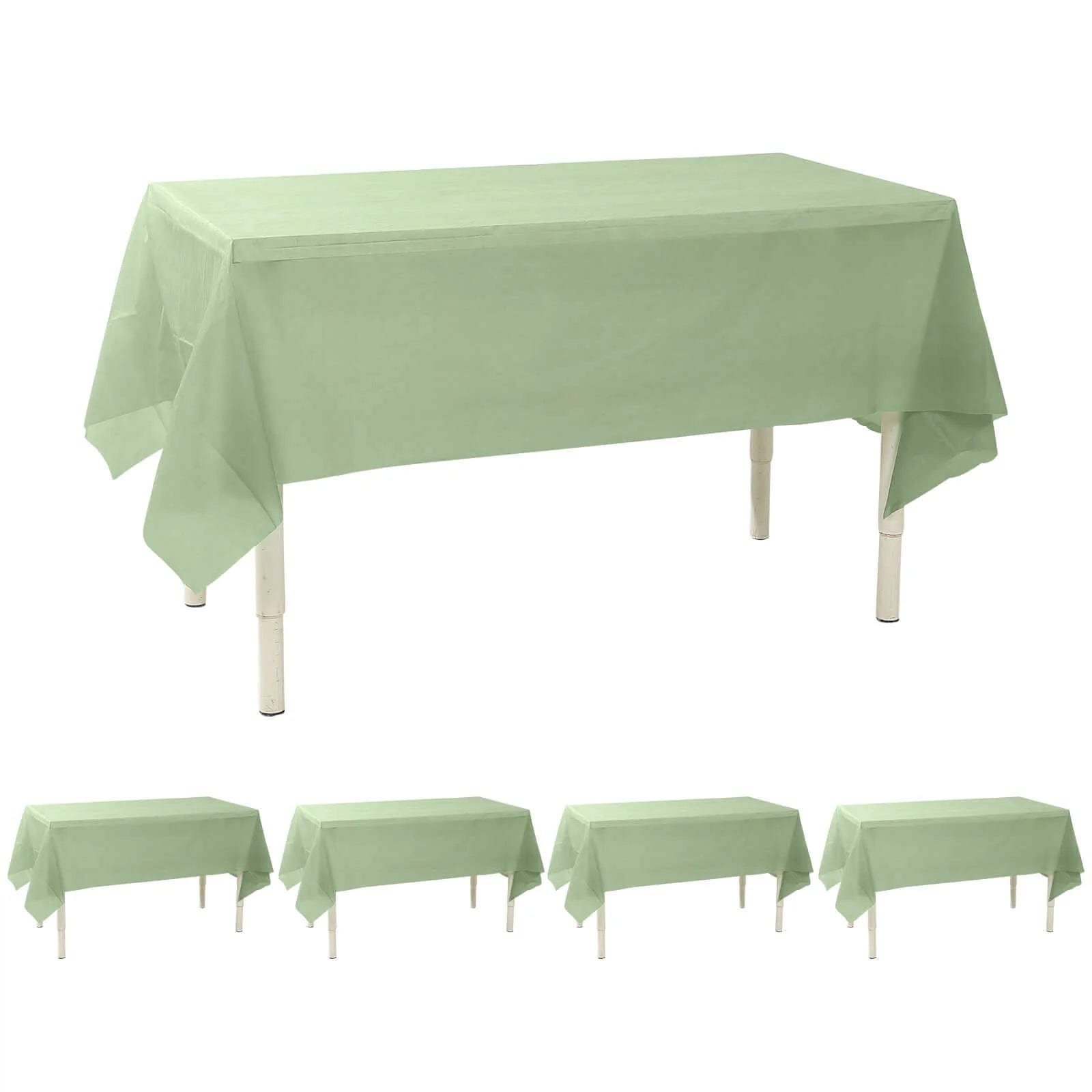 5 pcs 54x108 inch Disposable Plastic Table Covers Rectangular Tablecloths