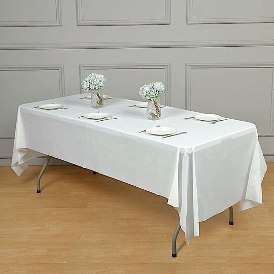 5 pcs 54x108 inch Disposable Plastic Table Covers Rectangular Tablecloths