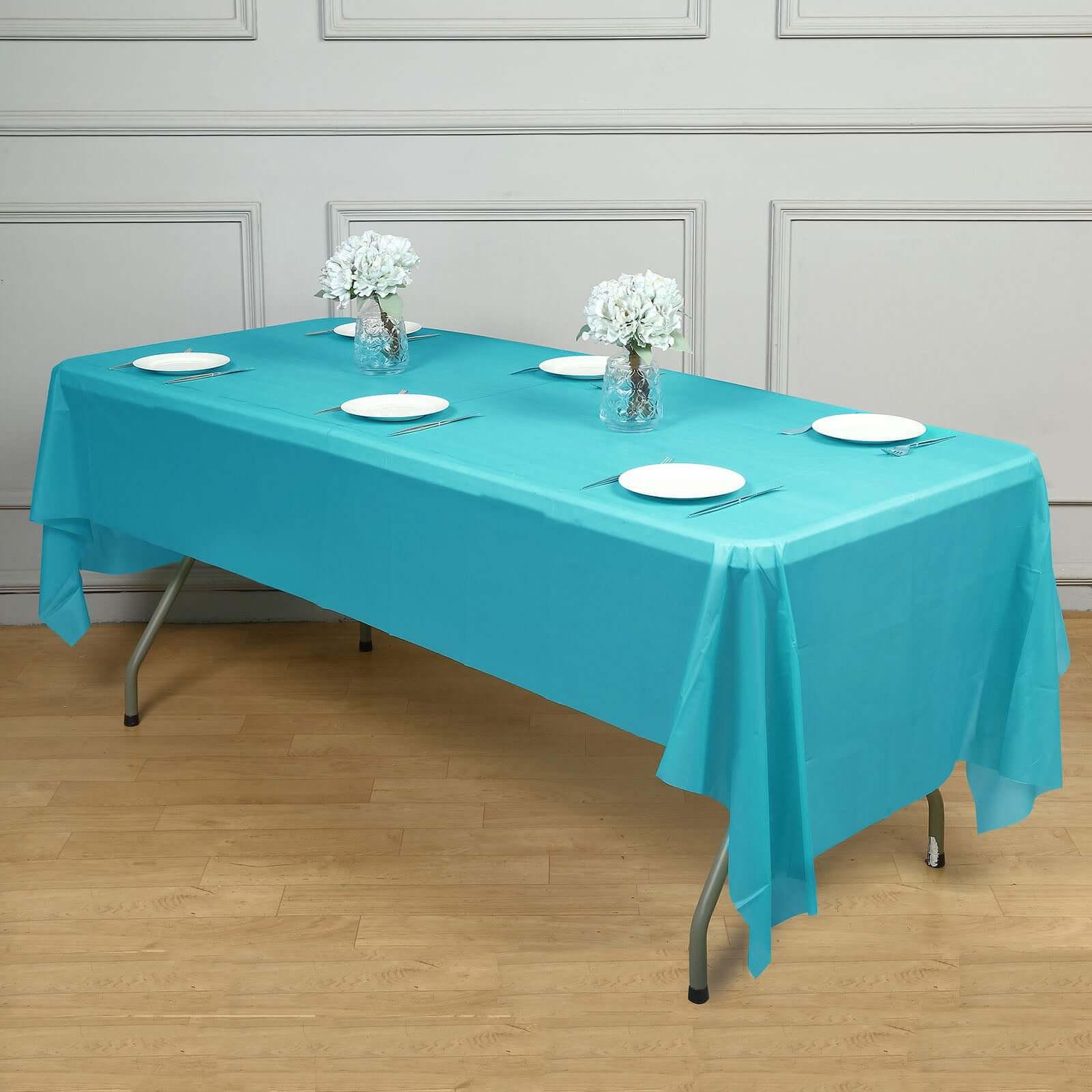 5 pcs 54x108 inch Disposable Plastic Table Covers Rectangular Tablecloths