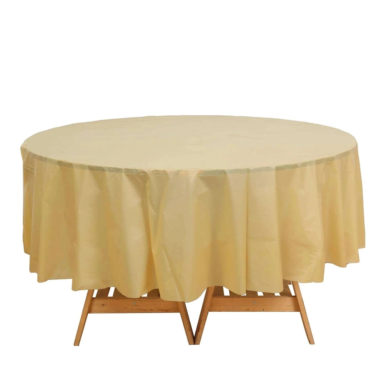5 pcs 84 in Round Disposable Plastic Table Cover Tablecloth
