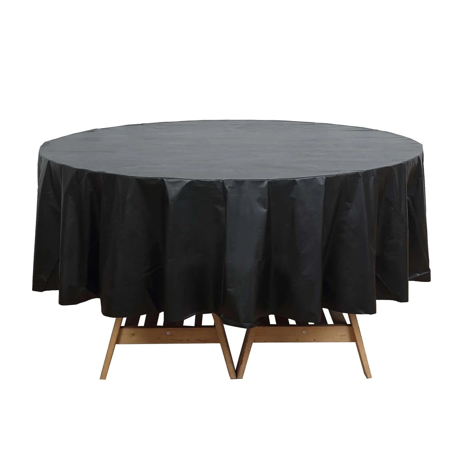 5 pcs 84 in Round Disposable Plastic Table Cover Tablecloth