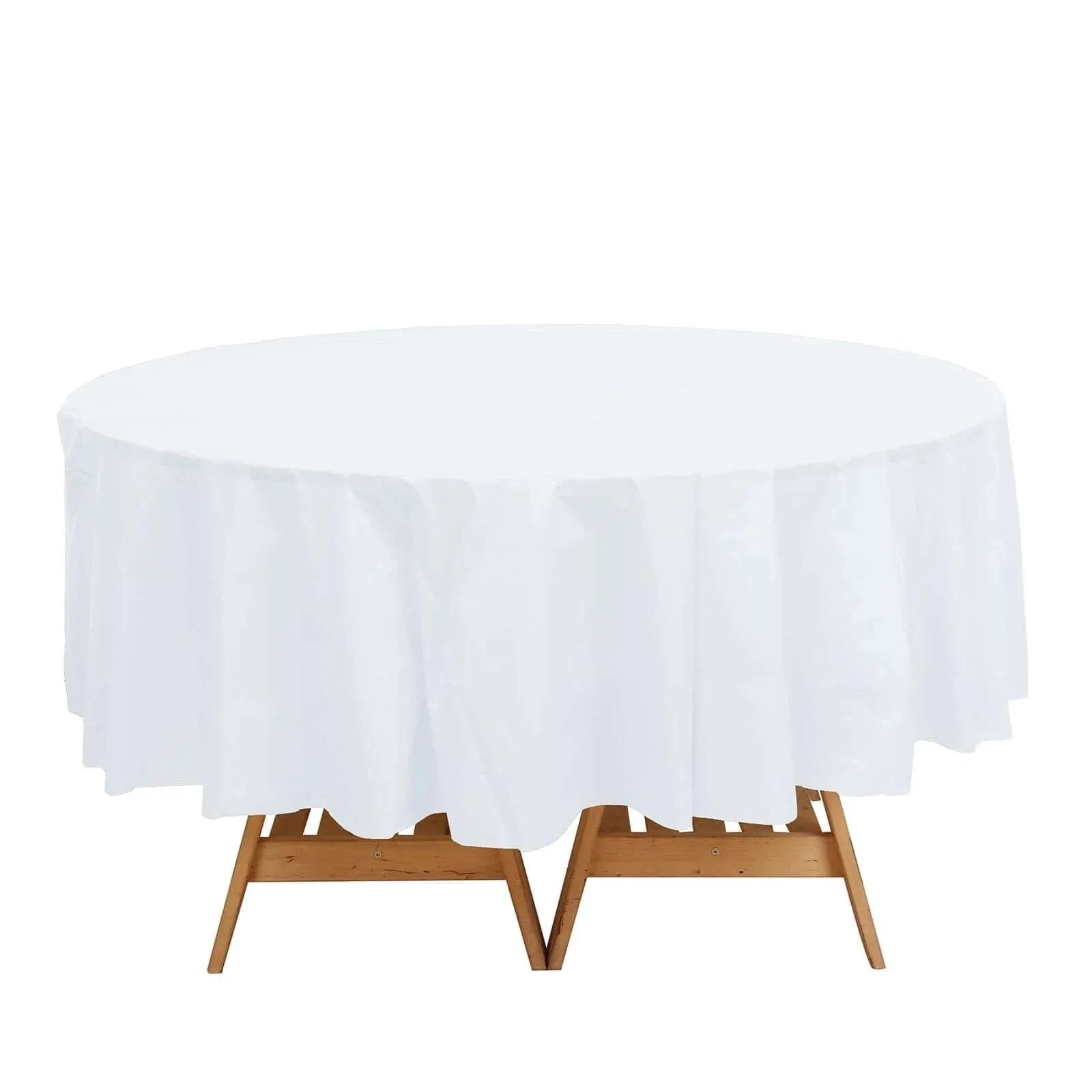 5 pcs 84 in Round Disposable Plastic Table Cover Tablecloth