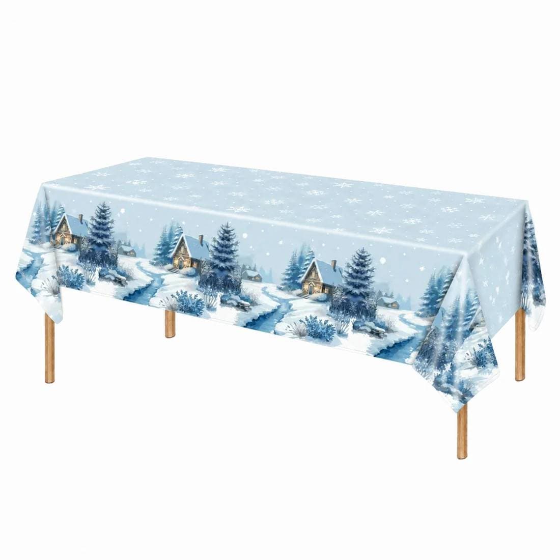 5 Plastic 54x108 in Rectangular Christmas Tablecloths Disposable Table Covers