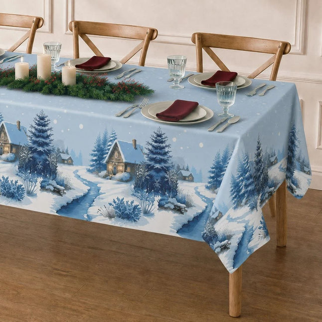 5 Plastic 54x108 in Rectangular Christmas Tablecloths Disposable Table Covers